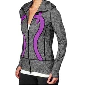 Lululemon Stride Jacket Sz 6 Purple Heathered Marl Gray Full Zip Hoodie Top #72